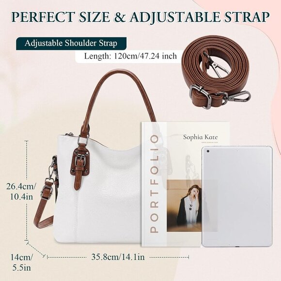 VONXURY Hobo Bag for Women, Faux Leather Shoulder Purse with Adjustable Strap - Picture 2 of 7